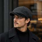 Striped Linen Cap - Adjustable Cotton Linen Blend Newsboy Hat With Soft Lining