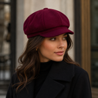 Cotton Newsboy Cap – Women's Adjustable Organic Cotton Hat With Plain Pattern