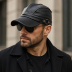 Leather Baseball Cap – Genuine Leather Fitted Hat | Stylish Striped Design