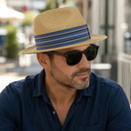 Raffia Fedora Hat – Adjustable Beige Straw Sun Protection With Felt Band