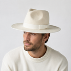 Wool Fedora Hat – Wide Brim 9cm | Soft Lining & Cotton Sweatband for Men