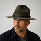 Green Wool Fedora – Classic Marine Corps Hat With Adjustable Leather Cord