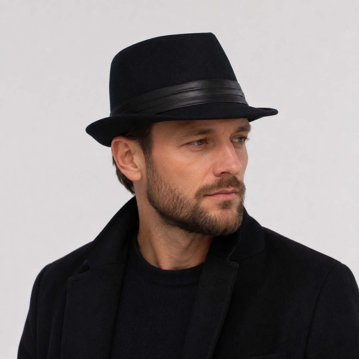 Black Felt Trilby Hat – Adjustable Classic Trilby Style For Men & Women