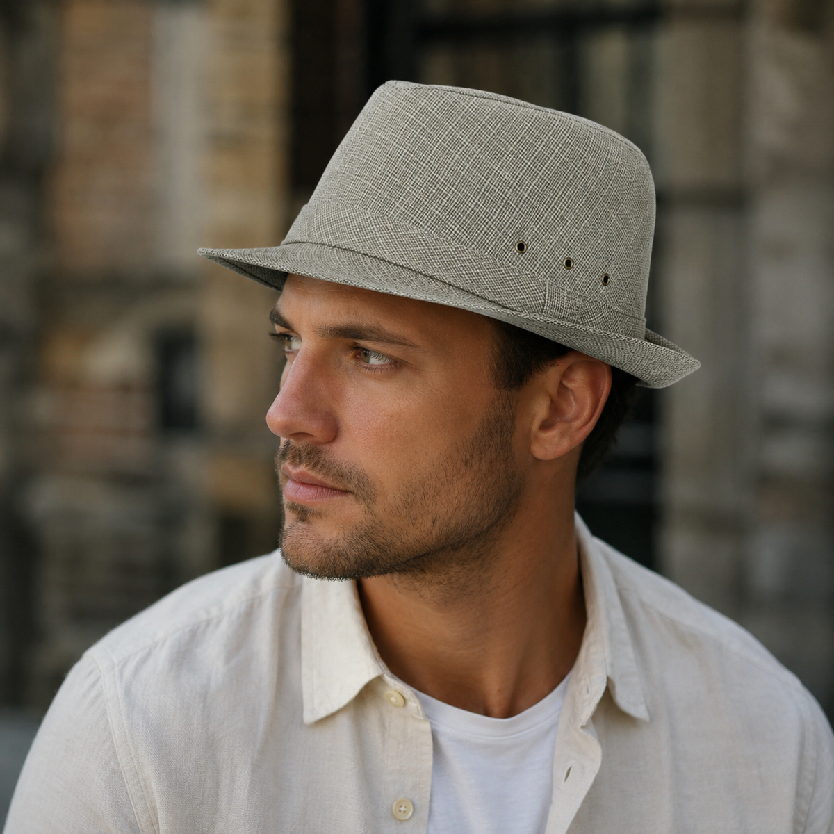 Retro Trilby Hat – Breathable Organic Cotton Hat With Adjustable Sizes