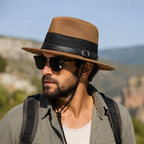 Linen Fedora Hat – Adjustable Cord Breathable Summer Mesh Headwear Unisex