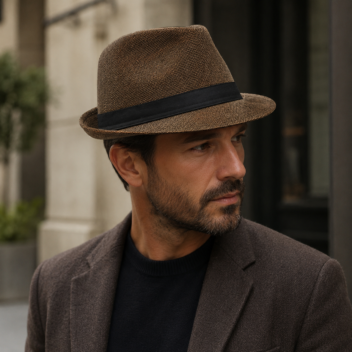 Linen Trilby Hat – Adjustable Classic Fedora Style | Breathable Summer Headwear
