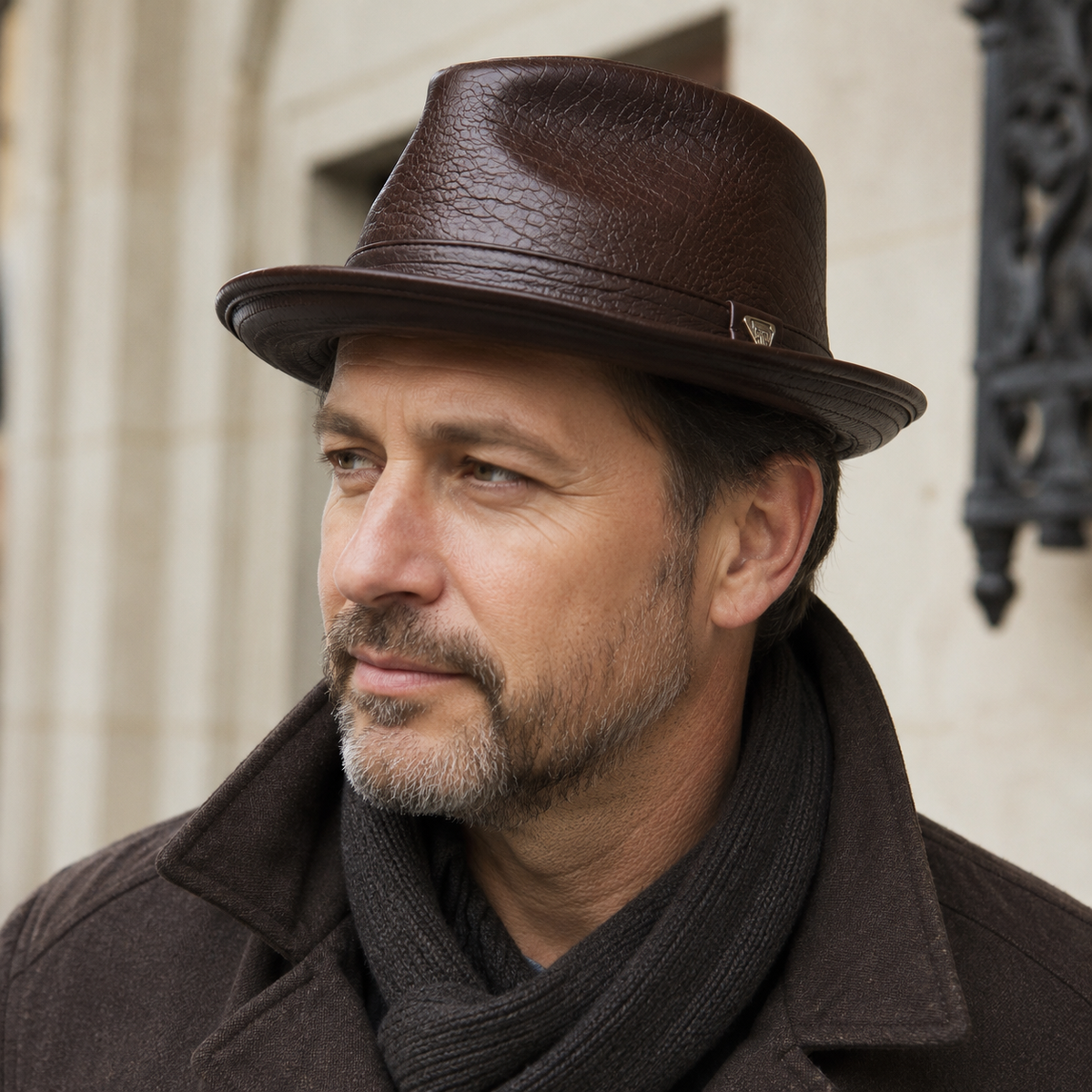 Leather Trilby Hat – Classic Genuine Leather Fedora With Premium Cowhide Fit