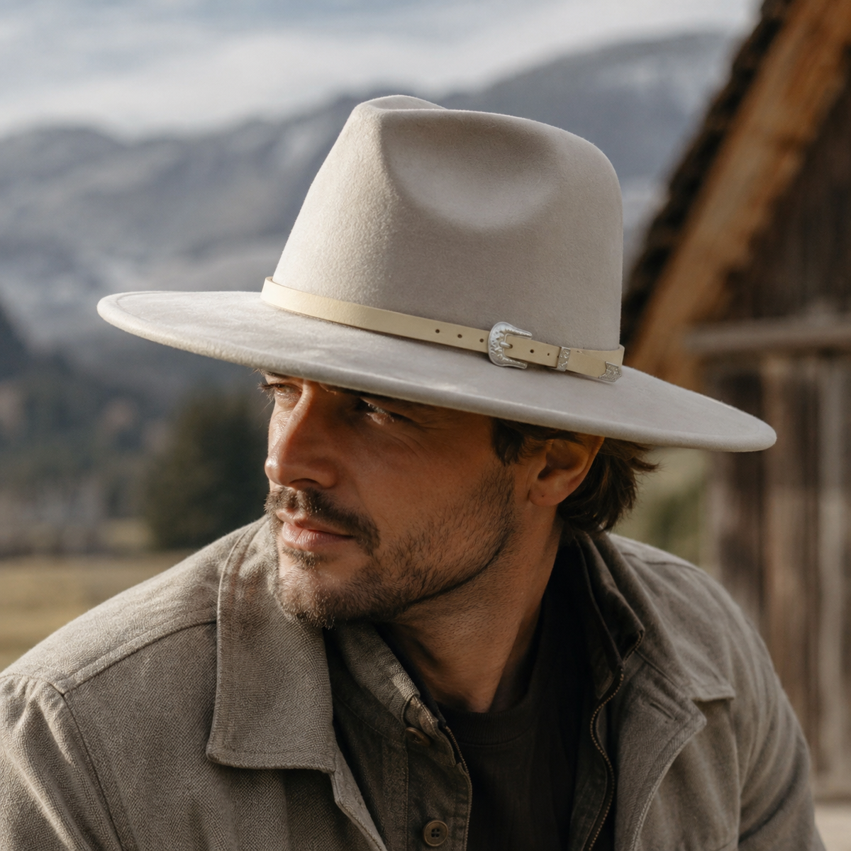 Suede Fedora Hat – Adjustable Belt Wide Brim Delaware Classic Design