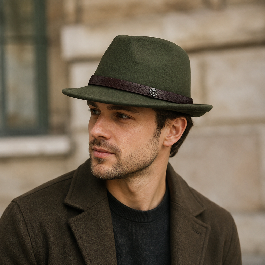 Wool Trilby Hat – Classic Trilby Fedora Style With Organic Cotton, Size 56-58 cm