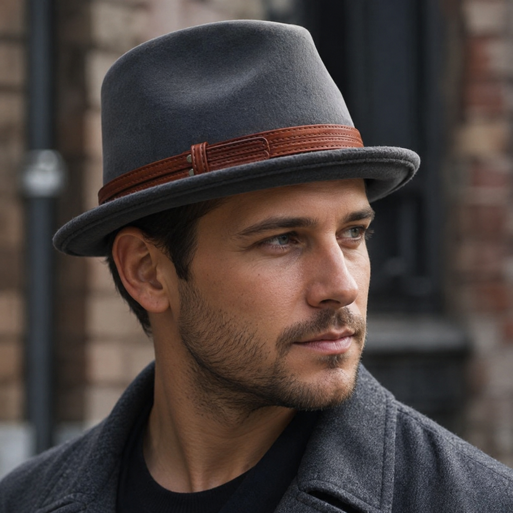Wool Trilby Hat – Classic Fedora Style Men’s Size 56-59 cm Warm Winter Headwear