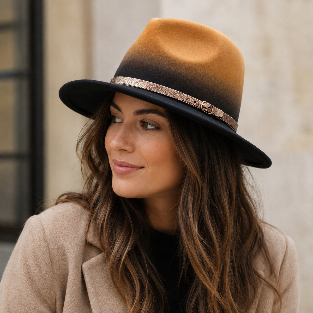 Color Gradient Fedora Lightweight Summer Hat – Breathable Cotton Unisex Headwear