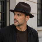 Wool Fedora Hat - Adams Classic Plain Style, Soft Wool Material, Size 56-58 cm