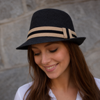 Summer Trilby Hat – Lightweight Breathable Vegetable Fibre Fedora Headwear