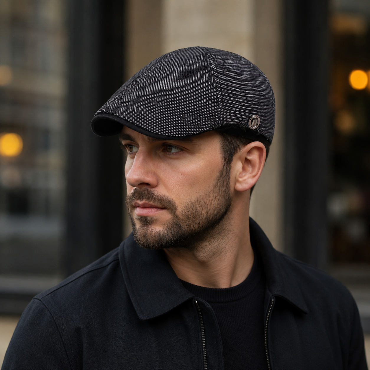 Cotton Flat Cap - Adjustable Lightweight Hat With Classic Flat Brim Style