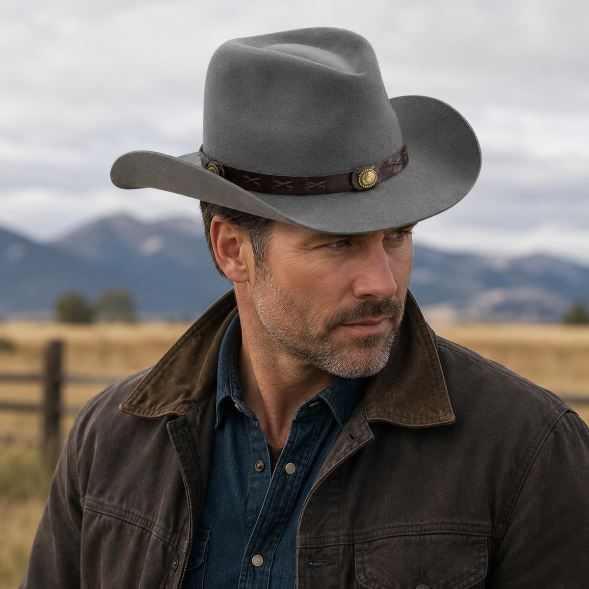 Australian Wool Cowboy Hat – Classic Virgin Wool Western Hat with Adjustable Leather Belt
