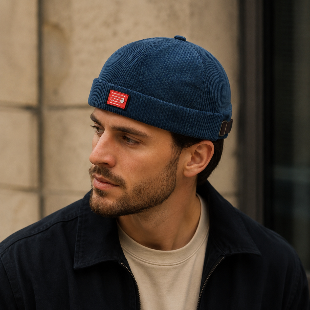 Corduroy Docker Cap – Adjustable Cotton Hat | Vintage Style Unisex Headwear