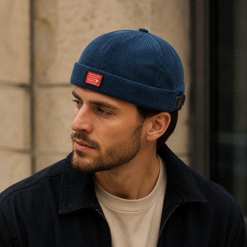 Corduroy Docker Cap – Adjustable Cotton Hat | Vintage Style Unisex Headwear
