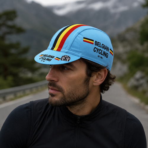 Belgium Flag Cycling Cap – Quick Drying Breathable Acrylic Bike Hat Elastic Fit