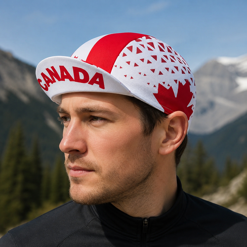 Canada Flag Cycling Cap - Adjustable Acrylic Quick Drying Bike Hat For Summer