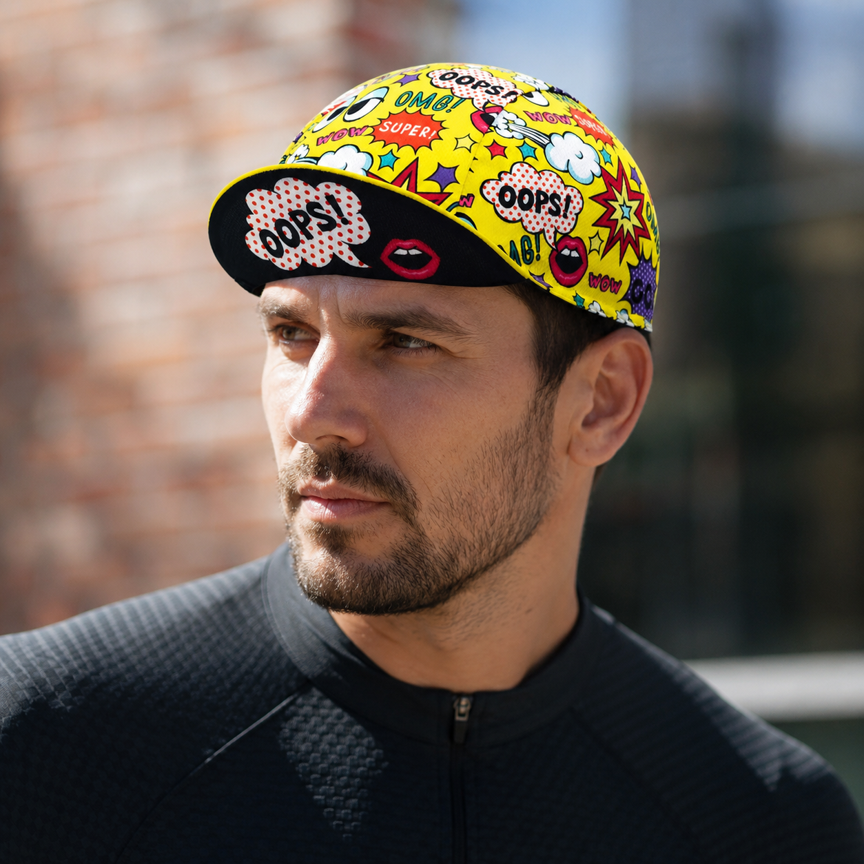 Pop Art Cycling Cap – Adjustable Acrylic Bike Hat | Breathable & Quick Dry