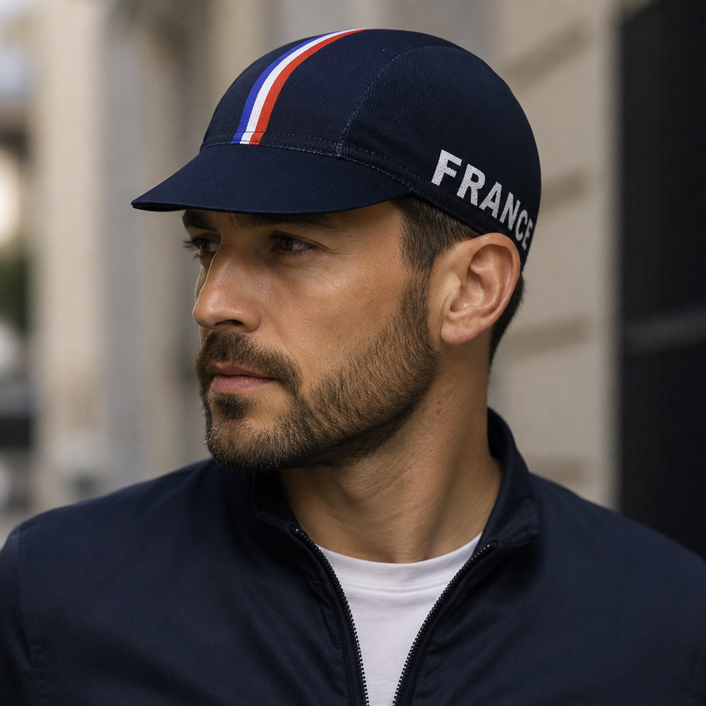 Vintage Cycling Cap – Adjustable Acrylic Breathable France Flag Bike Hat