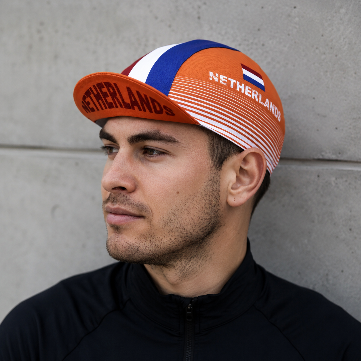 Netherlands Flag Cycling Cap - Adjustable Acrylic Breathable Bike Hat