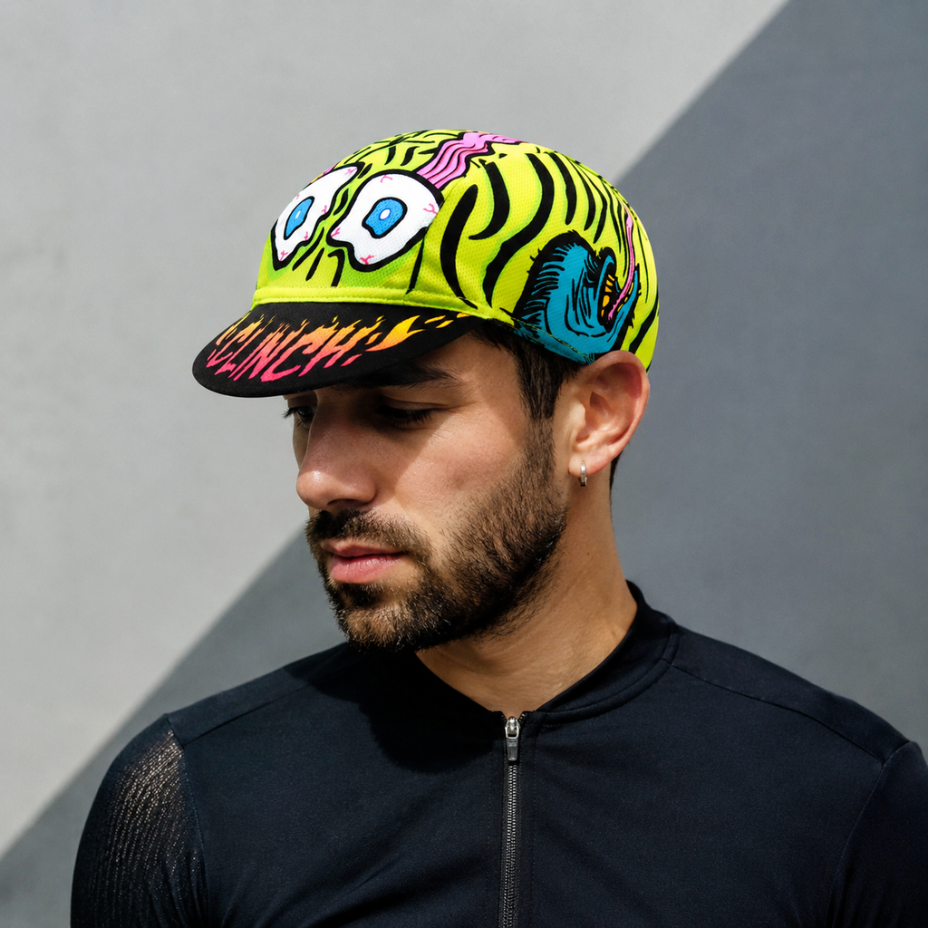 Cycling Cap - Breathable Elastic Acrylic Bike Hat With Cartoon Monsters Design