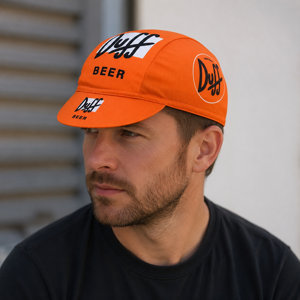Duff Beer Cycling Cap - Adjustable Orange Acrylic Quick Dry Cycling Hat for Men