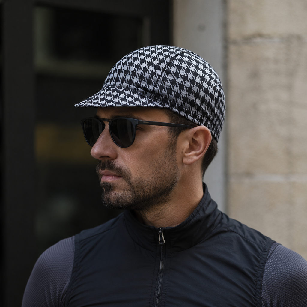 Tartan Cycling Cap – Breathable Acrylic Bike Hat with Elastic Size 52-62 cm