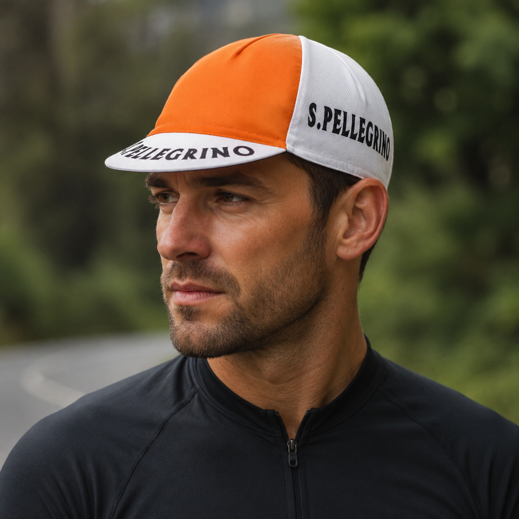 Orange Cycling Cap – Adjustable Acrylic Quick Dry Breathable Road Hat