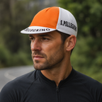 Orange Cycling Cap – Adjustable Acrylic Quick Dry Breathable Road Hat
