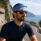 Striped Cycling Cap – Adjustable Acrylic Bike Hat | Breathable Quick Dry Headwear