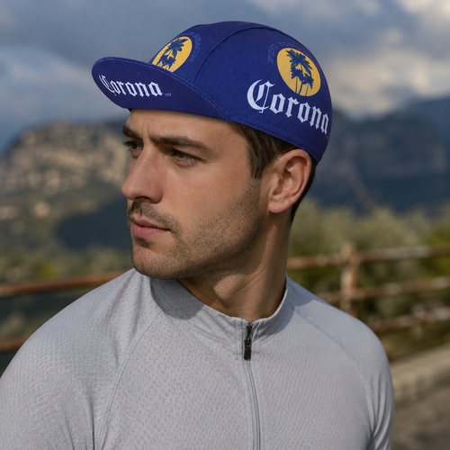 Blue Cycling Cap – Adjustable Breathable Acrylic Road Hat for Comfort