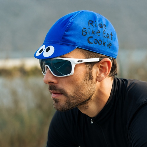 Blue Cycling Cap – Breathable Quick Dry Acrylic Bike Hat with Elastic Fit