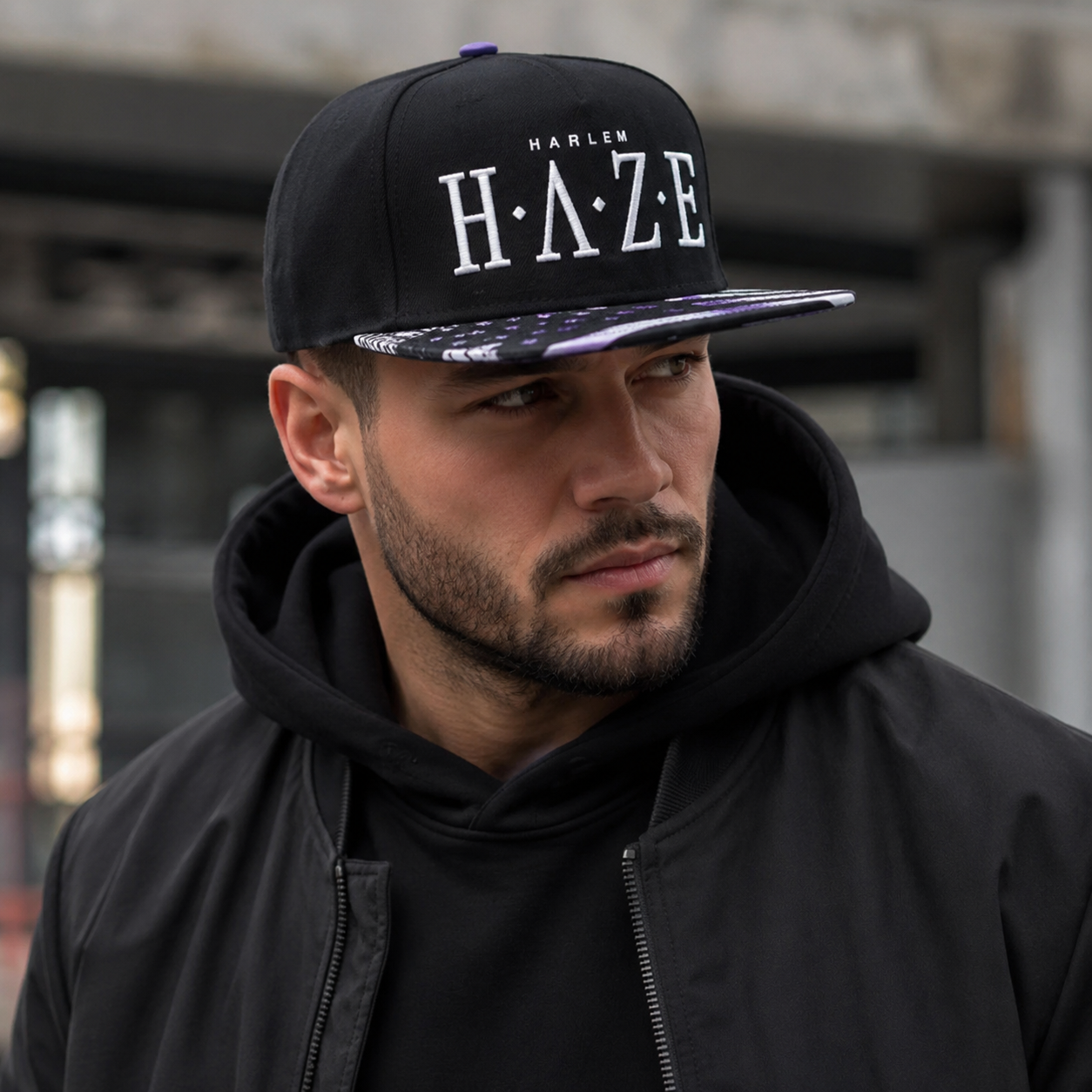 Harlem Haze Snapback – Adjustable Cotton Snapback Cap With Embroidered Design