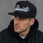 Black Snapback Cap – Adjustable Cotton Baseball Hat With Futuristic Wizard Design