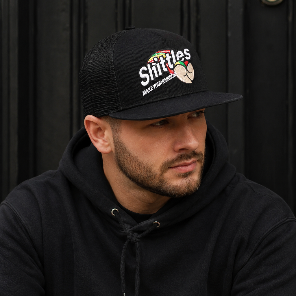 Trucker Snapback Cap - Adjustable Cotton Acrylic Mesh Back Hat With Embroidered Logo