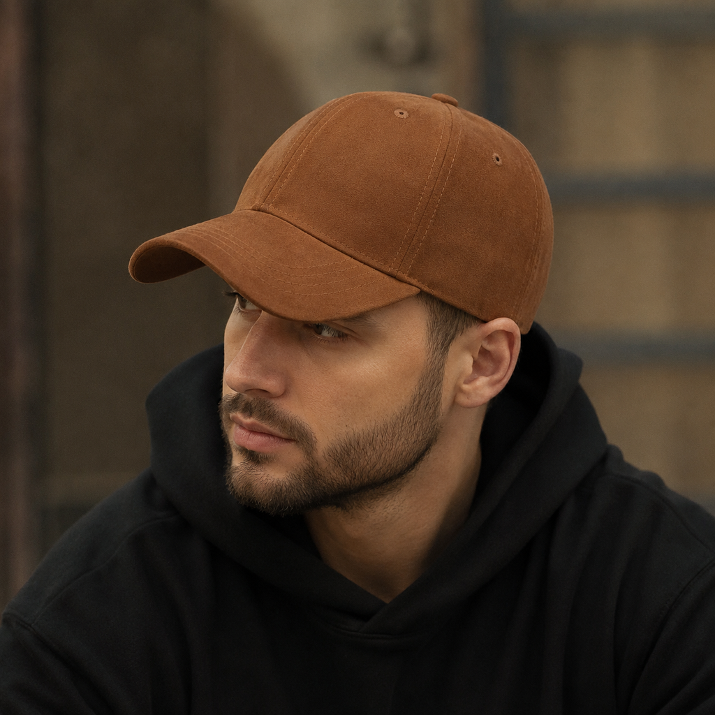 Faux Suede Baseball Cap – Adjustable Back Strap Water Resistant Men's Fall Hat