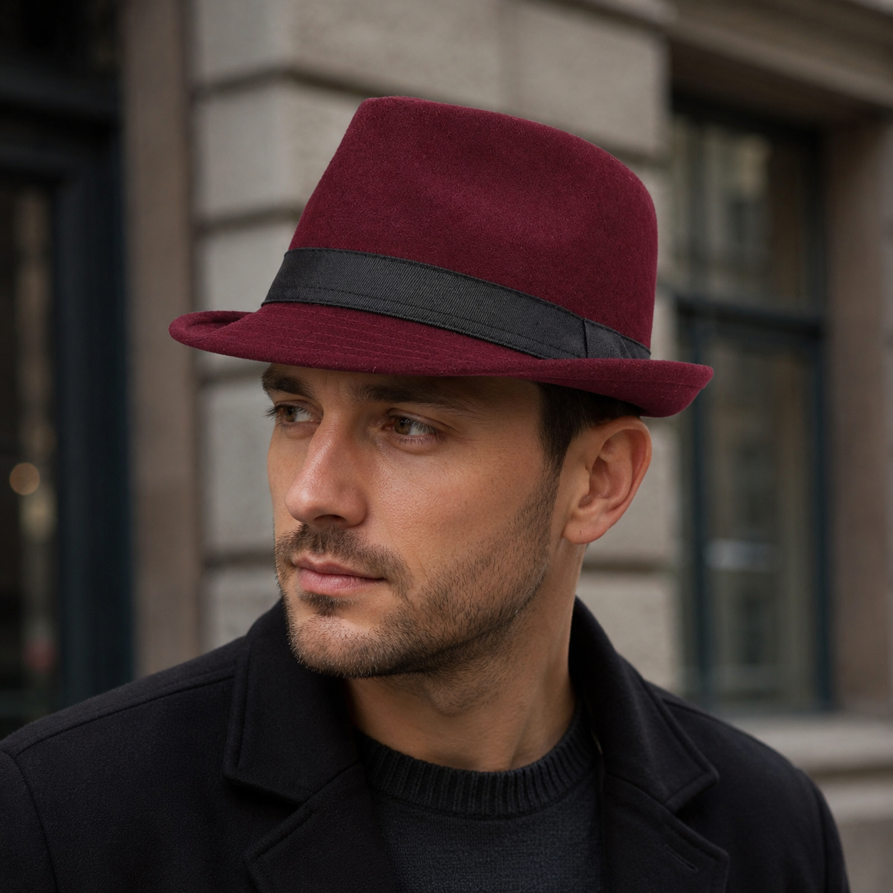 Bowler Fedora Hat – Classic Vintage Lightweight Polyester With Structured Crown