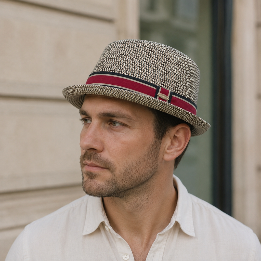 Straw Trilby Fedora - Lightweight Travel Hat | Vintage Panama Style, Breathable Comfort