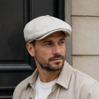 Linen Newsboy Cap – Men's Lightweight 8-Panel Herringbone Summer Hat Classic Style