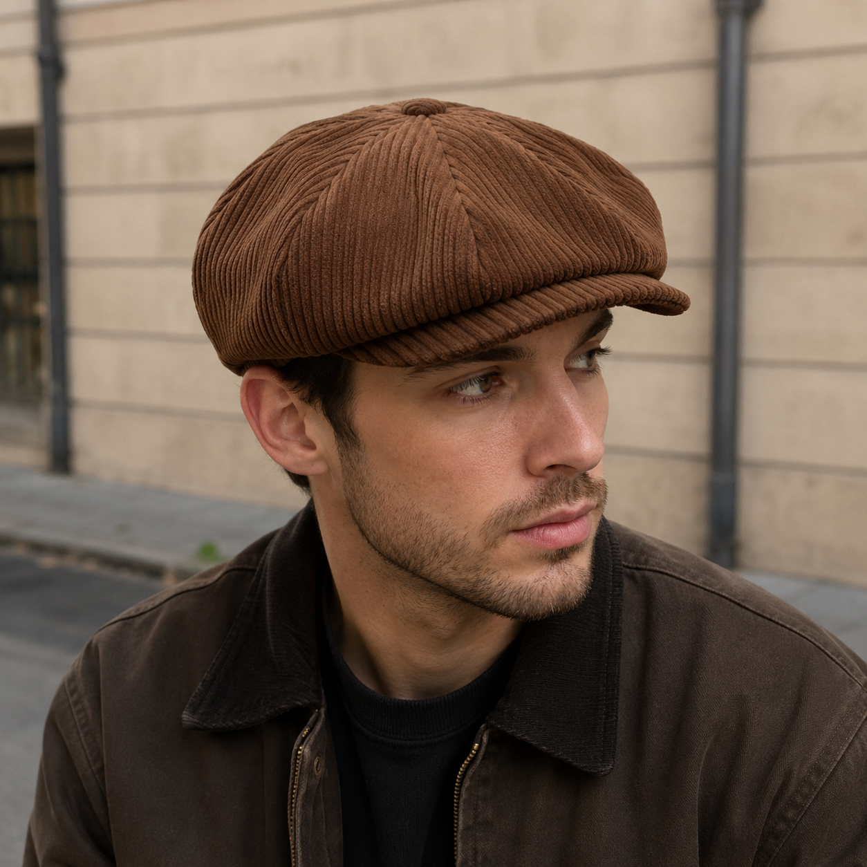 Corduroy Newsboy Cap – Vintage Gatsby Flat Hat | Warm Unisex Octagonal Design