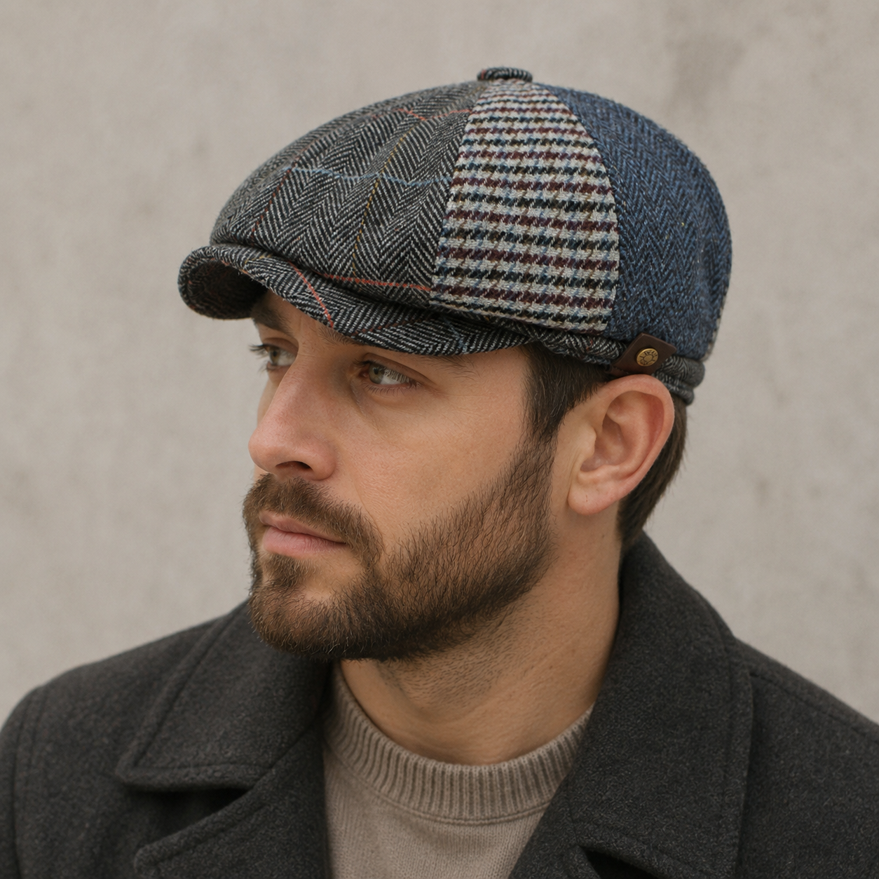 Plaid Newsboy Cap – Classic Adjustable Cotton Flat Peaked Beret Hat