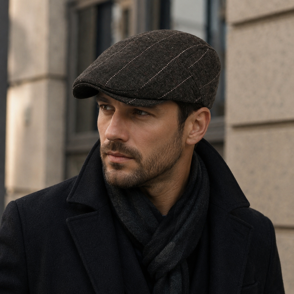 Men's Wool Flat Cap – Classic British Ivy Style With Structured Breathable Design