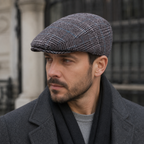 Men's Wool Flat Cap – Plaid Houndstooth Ivy Hat With Warm Lined Breathable Design