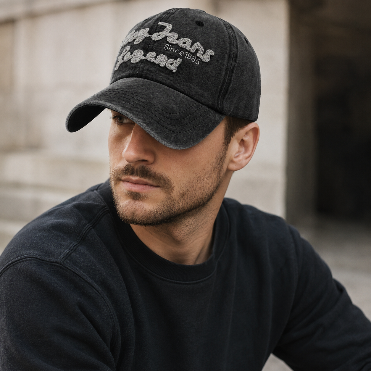 Washed Cotton Baseball Cap – Adjustable Legend Style Hat With Embroidered Logo