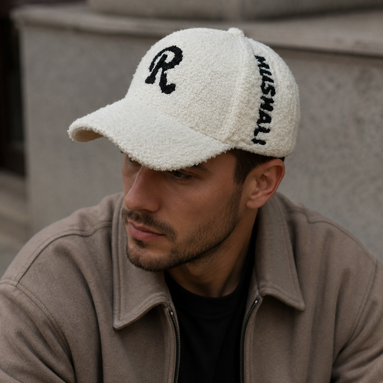 Wool Fur Baseball Cap – Adjustable Vegan Wool Hat for Cold Weather Protection