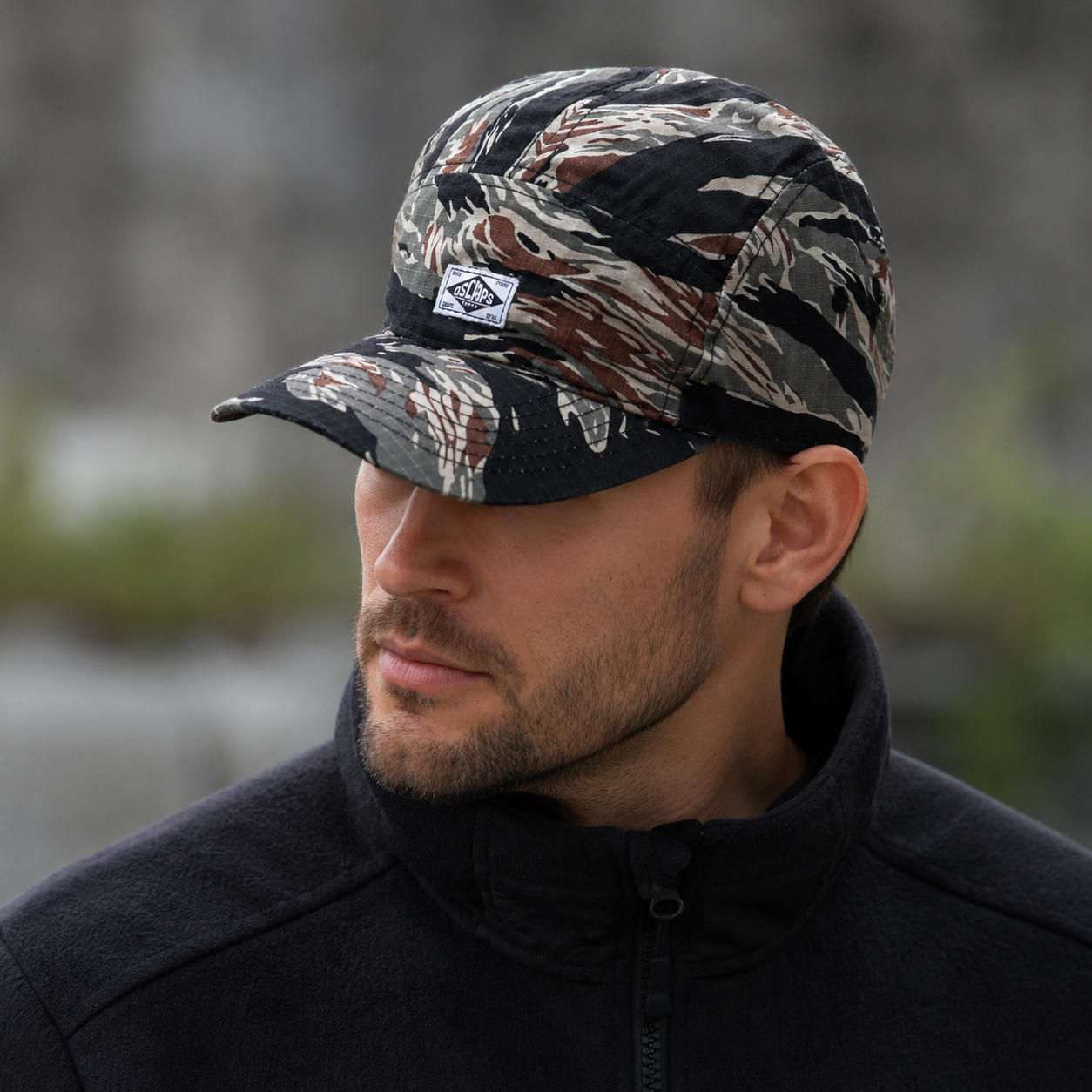 Camouflage 5 Panels Cap – Adjustable Cotton Acrylic Baseball Hat With Quick Dry