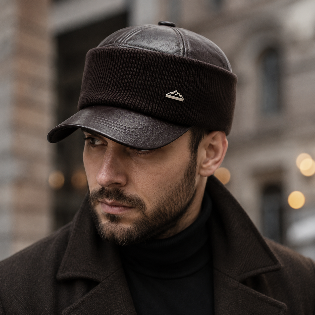 Thermal Leather Baseball Cap – Adjustable Vegan Leather Hat With Protective Band