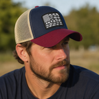 EEUU Flag Trucker Cap - Adjustable Organic Cotton Hat With Embroidered Logo